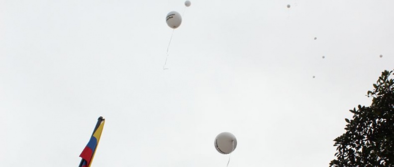 Símbolo libertad los globos fueron lanzados al aire (3)